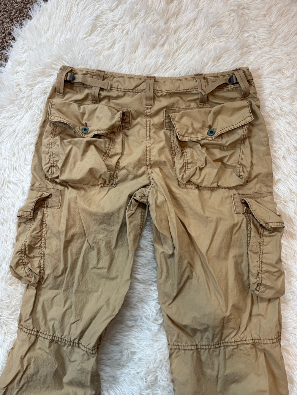 Y2K Ralph Lauren polo jeans co khaki 100% cotton lightweight cargo pants size 12 - Picture 8 of 12
